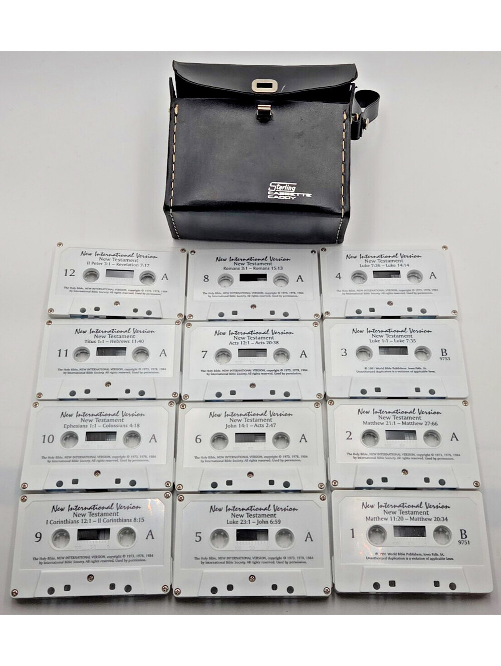 NIV New Testament Audio Bible 12 Cassette Tapes Sterling Caddy 1991 Complete